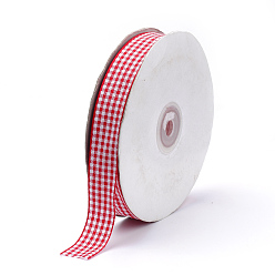 Red Polyester Ribbon, Tartan Ribbon, Red, 1/4 inch(6mm), about 50yards/roll(45.72m/roll)