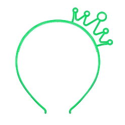 Lime Green Luminous Plastic Headbands, Crown, Lime Green, 140x120mm