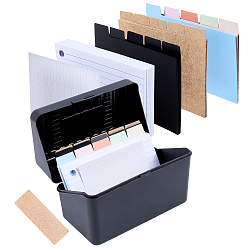 Черный Набор карточек для заметок в коробке, включая включаем коробку, внутренние страницы, индексные карточки и наклейки, с разделителями для блокнотов на кольцах и разделителями для папок из бумаги., чёрные, 145x80x92 мм