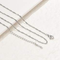 Платина Латунные цепочки сингапур для женщин, платина, 17.36 дюйм (44.1 см)