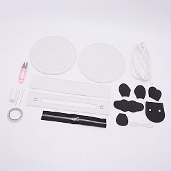 Black PU Leather Shoulder Bag Making Kits, Lamb Shaped Handmade Crossbody Bag, Purse Wallet Knitting Crochet Bag, Black, 19.2x0.15cm, 2pcs/set