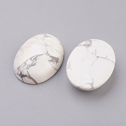 Howlite Natural Howlite Flat Back Cabochons, Oval, 25x18x7~7.5mm