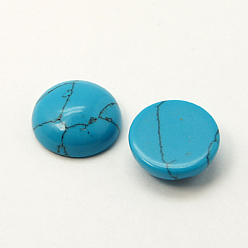 Синтетическая Бирюза Синтетических бирюзовый кабошон, полукруглый, купол, глубокое синее небо, 12x4.5~5.5 мм