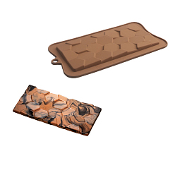 Peru Chocolate Food Grade Silicone Molds, Rectangle with Hexagon Pattern, Resin Casting Molds, Epoxy Resin Craft Making, Peru, 185x103x7mm, Hole: 9mm, Finished Protect: 150x75x7mm