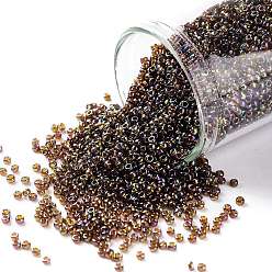 (177) Transparent AB Smoky Topaz Круглые бусины toho, японский бисер, (177) прозрачный аб дымчатый топаз, 15/0, 1.5 мм, отверстие : 0.7 мм, Около 3000 шт / 10 г