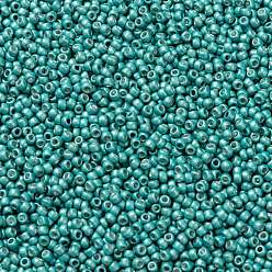 (569F) Turquoise Galvanized Matte TOHO Round Seed Beads, Japanese Seed Beads, Frosted, (569F) Turquoise Galvanized Matte, 11/0, 2.2mm, Hole: 0.8mm, about 5555pcs/50g