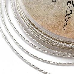 Серебро 2-слойная медная проволока, витых круглых, серебряные, 1 мм, около 32.81 футов (10 м) / рулон