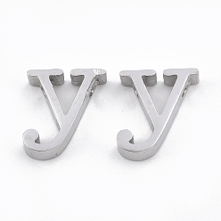 Letter Y Устойчивые к потускнению 304 подвески из нержавеющей стали, цвет нержавеющей стали, буквы, letter.y, 12x11x3 мм, отверстие : 1.8 мм