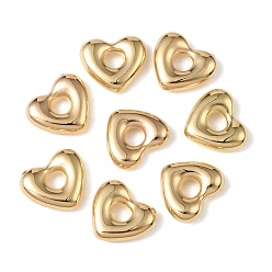 Golden CCB Plastic Pendants, Heart Charm, Golden, 13x15x4mm, Hole: 4mm