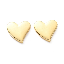 Heart Brass Beads, Cadmium Free & Lead Free, Rack Plating, Long-Lasting Plated, Real 18K Gold Plated, Heart, 20x21x3.5mm, Hole: 1.4mm
