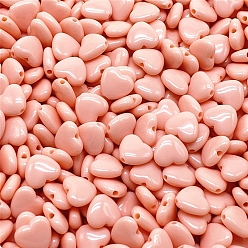 Легкий Лосось Непрозрачные акриловые бусины, сердце, светлый померанцевый, 14 мм, 30 шт / пакет