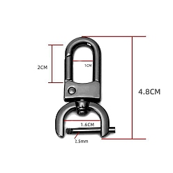 Bronze Fermoirs pivotants en alliage de zinc, pour la fabrication de sacs, gris anthracite, 48mm, Trou: 16mm