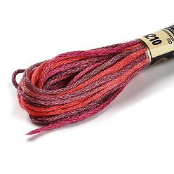 FireBrick 10 Skeins 6-Ply Polyester Embroidery Floss, Cross Stitch Threads, Segment Dyed, FireBrick, 0.5mm, about 8.75 Yards(8m)/skein