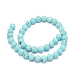 Howlite Natural Magnesite Beads Strands, Dyed & Heated, Round, 10~11mm, Hole: 1mm, about 38pcs/strand, 15.5~16.1 inch(39.5~41cm)