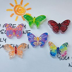(52) Непрозрачная лаванда Кабошоны из прозрачной эмали из смолы, бабочка, с блеском, разноцветные, 20~21x28~35.5x7~8 мм