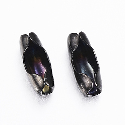 Electrophoresis Black Ионное покрытие (ip) 304 соединители с шариковой цепью из нержавеющей стали, электрофорез черный, 7x3 мм, отверстие : 1.5 мм, подходит для шариковой цепи 2 мм