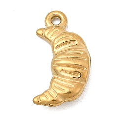 Золотой 304 подвески из нержавеющей стали, круассан очарование, ионное покрытие (ip), золотые, 14x9x3 мм, отверстие : 1 мм