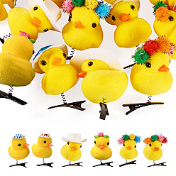 Color mezclado 12 piezas 3 estilos de pinzas para el cabello de lana con cocodrilo para niña, pato, color mezclado, 76.5~80x40.5~47x48.5~49 mm, 4 piezas / estilo
