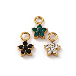 (52) Непрозрачная лаванда 304 из нержавеющей стали горный хрусталь подвески, ионное покрытие (ip), реальный 14 k позолоченный, , разноцветные, 10x6.5x3 мм, отверстие : 2 мм