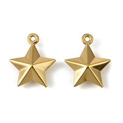 Настоящее золото 18K 304 подвески из нержавеющей стали. подвеска в виде звезды, реальный 18 k позолоченный, 15x12.5x4 мм, отверстие : 1 мм