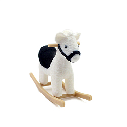 Белый Пластиковые лошадки-вагончики миниатюрные украшения, аксессуары для домашнего кукольного домика с микро-ландшафтом, притворяясь опорными украшениями, белые, 85x30x64 мм