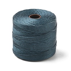 Teal Waxed Polyester Cords, Twisted Thread, Round, Teal, 0.8mm, about 54.68 Yards(50m)/Roll