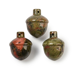 Унакит Природные подвески Unakite, желудь прелести, 21~22x17 мм, отверстие : 1.4 мм