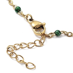 Mixed Color Ion Plating(IP) 304 Stainless Steel with Enamal Chain Bracelets, Mixed Color, 7-1/4 inch(18.5cm)