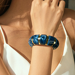 Стально-синий Браслеты из акриловых бусин для женщин, стальной синий, внутренний диаметр: 3-1/8 дюйм (7.8 см)