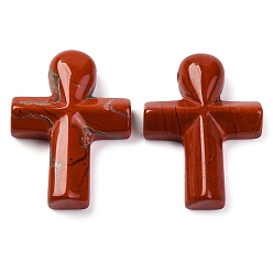 Красный Камень Природные красной яшмы подвески, крестик, 35.5x24.5x4 мм, отверстие : 1.6 мм