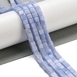 Синий Кружевый Агат Синтетические синие кружевные бусины из агата, окрашенные, кубические, 3~3.5x3~3.5x3~3.5 мм, отверстие : 0.8 мм, около 110 шт / нитка, 14.96 дюйм (38 см)