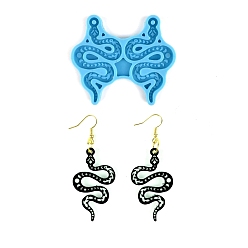 Темно-Голубой DIY силиконовые формы кулон, формы для литья смолы, для уф-смолы, изготовление ювелирных изделий из эпоксидной смолы, змея, глубокое синее небо, 51x60x4 мм, отверстие : 2 мм, внутренний диаметр: 49x26 мм