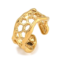 Настоящее золото 18K 304 открытые кольца-манжеты из нержавеющей стали для женщин, реальный 18 k позолоченный, 11 мм, регулируемый