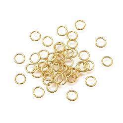 Настоящее золото 18K Латунные кольца прыжок открыт, пропил пилой закругленный, долговечный, без никеля , реальный 18 k позолоченный, 6x0.8 мм, 20 датчик, внутренний диаметр: 4.5 мм