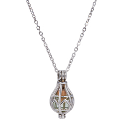 Нержавеющая Сталь Цвет 1 Кулон-урна для праха в форме капли из нержавеющей стали с подвеской из стекла, цвет нержавеющей стали, 21.77 дюйм (55.3 см)