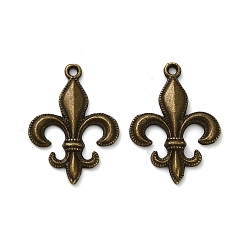 Античная Бронза Подвески из сплава в тибетском стиле с символом лилии, без кадмия, без никеля и без свинца, Флер де Лис, античная бронза, 30x21.5x3 мм, отверстие : 1.8 мм
