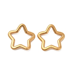 Golden 304 Stainless Steel Linking Rings, Twisted Star, Golden, 15x15.5x2mm, Inner Diameter: 9x12mm