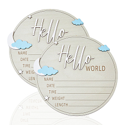 Античный Белый Карточки для записи роста младенцев из липы, объявление о рождении ребенка, фотографические реквизиты, плоско-круглые, старинный белый, 165x170x5 мм