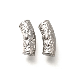 Нержавеющая Сталь Цвет 304 стальные изогнутые шарики из нержавеющей трубки, цветок, цвет нержавеющей стали, 15x5 мм, отверстие : 1.8 мм