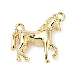 Лошадь Латунные подвески, без кадмия и без свинца, реальный 18 k позолоченный, с целью перехода в кольце, лошадь, 18x18x5 мм, отверстие : 3 мм