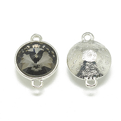 Черный Алмаз Сплав стекла rivoli горный хрусталь звенья соединители, граненые, конус, платина, черный алмаз, 19x13.5x8 мм, отверстие : 1.5 мм