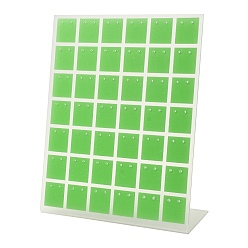 Лайм 42-слот акриловый органайзер для сережек стенды, l-образный, желто-зеленые, 6.9x19x24 см, отверстие : 1.5 мм