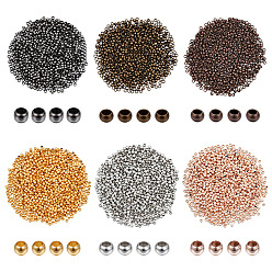 (52) Непрозрачная лаванда 6000 шт. 6 цвета латунных обжимных бусин, без кадмия и без свинца, рондель, разноцветные, 2x1.2 мм, 1000 шт / цвет