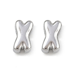 Letter X 304 прелести нержавеющей стали, буквы, Письмо X, 7.5x4.5x3.5 мм, отверстие : 1.8 мм