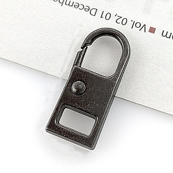 Gunmetal Alloy Detachable Zipper Slider Pull Tab, for Luggage Clothing Jackets Backpacks, Gunmetal, 2.2x1.1cm