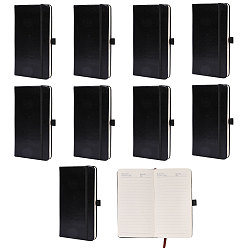 Black Imitation Leather Pocket Notebooks, Rectangle, Black, 178x97x15.5mm