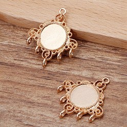 Light Gold Соединительные звенья из сплава кабошон, компоненты для люстры, долговечный, плоско-круглые, золотой свет, лоток : 12.5 мм, 30.5x25x4 мм, отверстия : 1.6 mm и 1.8 мм