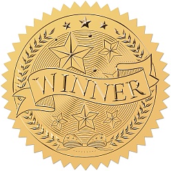 Звезда Пластиковые самоклеящиеся наклейки с тиснением из золотой фольги, стикер украшения медали, звезда, 5x5 см