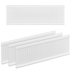 Blanco Mini modelo de riel para casa de muñecas de plástico rectangular, accesorios de casa de muñecas micro paisaje, simulando decoraciones de utilería, blanco, 150x50x3.5 mm, 2 PC / sistema
