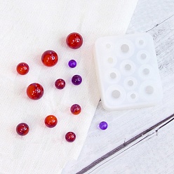 Белый Круглые силиконовые формы для бусин своими руками, формы для литья смолы, белые, 66x54x17 мм